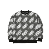 ファンスクリブリングオールオーバークルーネック / BSR2223FWPO079 FUN SCIBBLING ALL OVER CREWNECK BLACK
