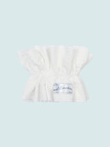 VINTAGE CHECK FRILL HAIR SCRUNCH (WHITE)