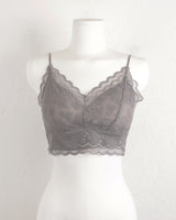 ノビットカッププ内蔵レースブラレットクロップナッシュキャミソール / Norbit capped lace bralette crop sleeveless sleeveless