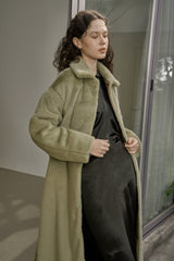 フェイクファーロングコート/FAKE FUR LONG COAT_GREEN TEA