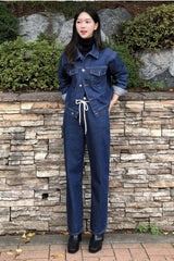 ルーズフィットバックレーベルポイントダークデニムジャケット/LOOSE FIT BACK LABEL POINT DARK DENIM JACKET [17707]