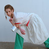 レースヘムフルスカート / LACE HEM FULL SKIRT, WHITE