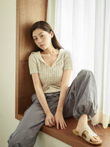 CROCHET PULL OVER [ OAT ]
