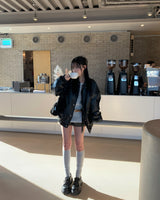 Hidden leather jumper