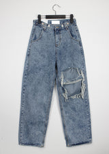 ストーンウォッシュッドスプリットデニムパンツ/no.1110 Stone Washed Split Denim Pants