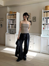 Kilo black striped wide denim pants