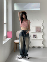 トゥーティーpkカラークロップド半袖Tシャツ / Tootie pk collar cropped short sleeve T-shirt