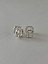 [92.5silver] ドーナッツワンタッチピアス