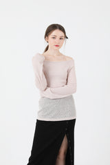 バックスリットクロップスリーブレス / Back Slit Crop Sleeveless Beige