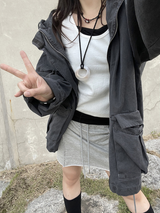 ユニセックスピグメントビンテージミリタリージャケット / Unisex pigment Vintage military jacket