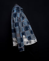 BBD Classic Logo Patchwork Pattern Layered Denim Shirt (Blue)