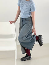 Twisted knitwear short-sleeved