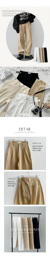 Trampin Tuck Wrinkle Solid Cotton Pants