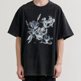 フラワーピグメントTシャツ