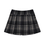 CHERRY BUTTON POINT PLEATS SKIRT[DARK NAVY]