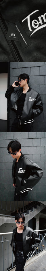 [SHINSEGAE X TBD]バーシティボンバージャケット（ブラック）