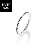 [S925]１㎜テニスリング/[S925] 1MM Black Tennis Rilng (silver)