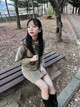 Western collar mini dress