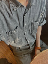 Roll up denim shirts