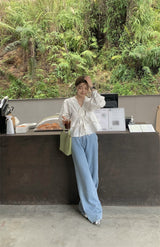 レースアップブラウス /  laceup white blouse