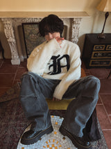 Bロゴアンゴラオーバーニット (2 color)