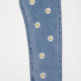 ストレートフィットフラワー刺繍デニムパンツ/IZ*ONE CHEWON, LOVELYZ KEI, ROCKET PUNCH YEONHEE WORN STRAIGHT FIT FLOWER EMBROIDERY DENIM PANTS [6663]