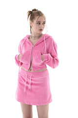 ベルベットクロップドフーディー/22 VELVET CROPPED HOODY