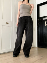 Kilo black striped wide denim pants
