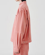 NO COLLAR CROPED JACKET (PINK) / SET-UP