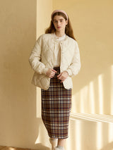 CHECK LONG SKIRT
