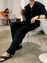 ニューゲントオーシャンアイスプリーツセットアップロングスリーブカーディガン / New Gent Ocean Ice Pleats Set-up Long-Sleeved Cardigan (2 colors)