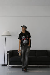 ゲールプリントオーバーフィットTシャツ