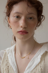 ヒュッゲライフスリムチェーンネックレス/Hygge life slim chain necklace (gold)