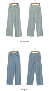 Aiden Cotton100 Denim Wide Pants (2color)