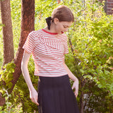 ツイストストライプTシャツ / Twisted Stripe T-shirt (RED)