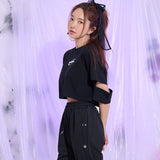 インサイションショートスリーブクロップTシャツ/TOP(9327) Incision Short Sleeve Crop Tee