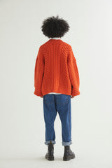 FISHERMAN CARDIGAN ORANGE (6613772828790)