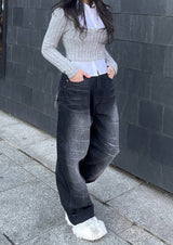 スクールルックシャツカーディガンレイヤードセット / School Look Shirt Cardigan Layered Set