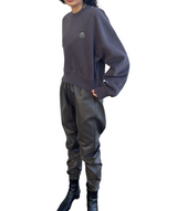 プリントクロップドスウェット/Print Cropped Sweat-CHARCOAL