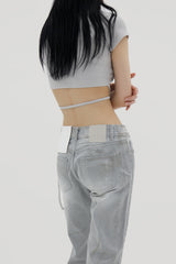 レグランストリングクロップTシャツ / Reglan String Crop T-shirt (4color)