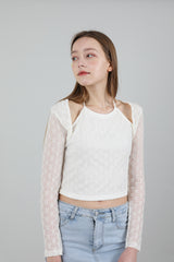 レースホルターネックTシャツ / Lace Halterneck T-shirt