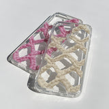 CROCHET NET PHONE CASE_WHITE