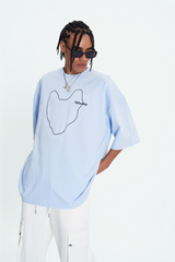 オーバーフィットラインドローイングTシャツ