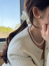[92.5silver] コットンパールピアス