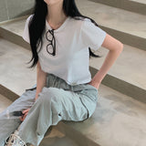 デイリーラベルセミクロップショートスリーブTシャツ