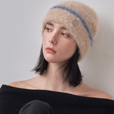 VA Square Stud Hairy Beanie / Beige
