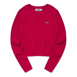 SMALL CHERRY CABLE CROP KNIT [LIGHT BURGUNDY]