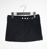 コーデュロイスリーボタンロースカート/Corduroy Three Button Low Skirt (2color)