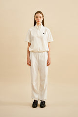 モノチェリーウーブンハーフプルオーバー／MONO CHERRY WOVEN HALF PULLOVER [IVORY]