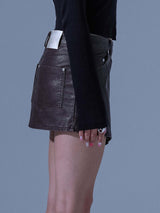 Pigment Vintage Vegan Leather SKIRT (BR)